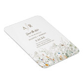 Petite Wildblume Monogram Save the Date Magnet (Rechte Seite)