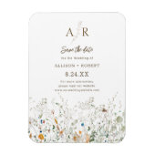 Petite Wildblume Monogram Save the Date Magnet (Vertikal)