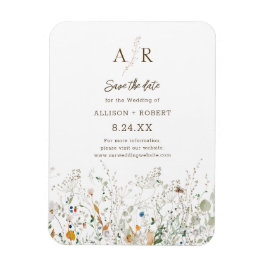Petite Wildblume Monogram Save the Date Magnet