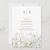 Petite Wildblume Wedding Einladung (Vorderseite)