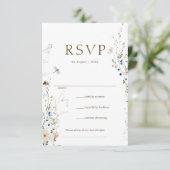 Petite Wildblume Wedding RSVP Karte (Stehend Vorderseite)