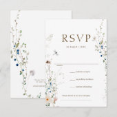 Petite Wildblume Wedding RSVP Karte (Vorne/Hinten)