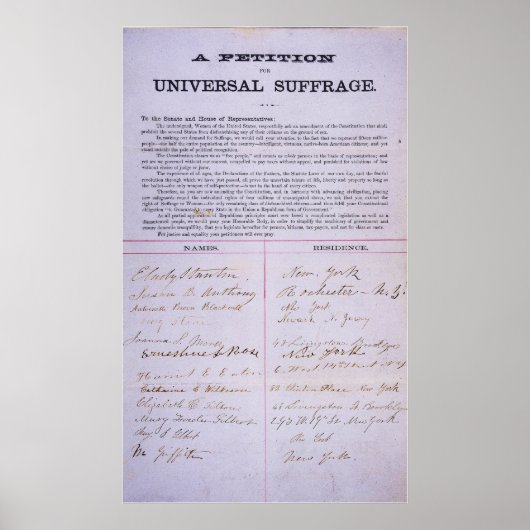 Petition für Universelles Wahlrecht von Frauen Poster (Vorne)