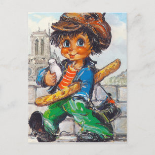 Petits Poulbots fant Notre-Dame Postkarte