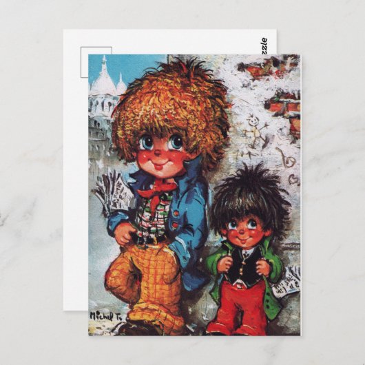 Petits Poulbots Journaux Postkarte (Vorne/Hinten)