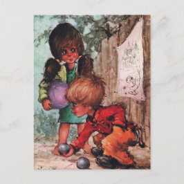 Petits Poulbots pétanque Postkarte