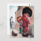 Petits Poulbots pipi Postkarte (Vorne/Hinten)