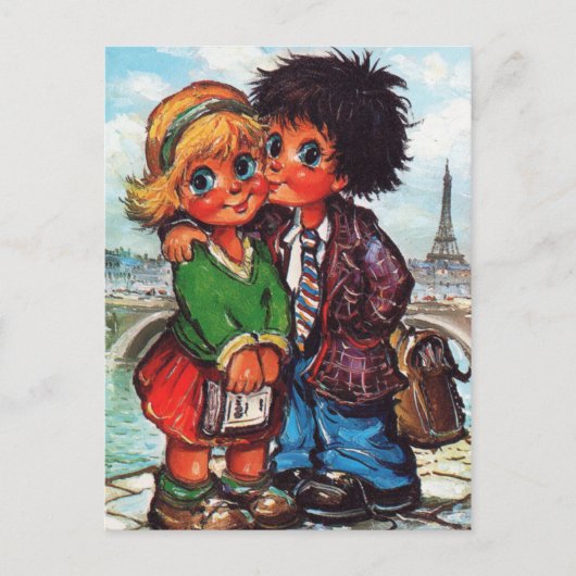 Petits Poulbots quai de Seine Postkarte (Vorderseite)