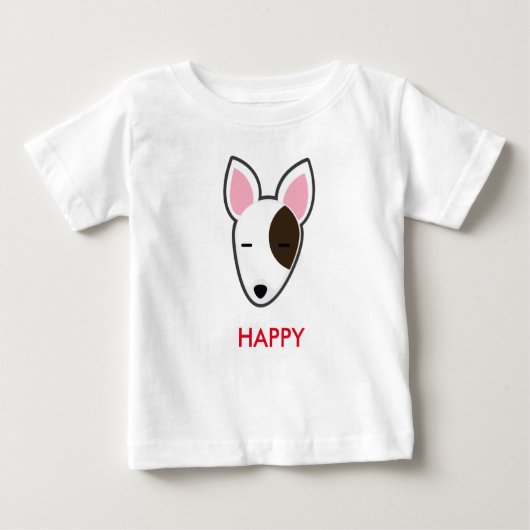Petory Bullterrier-glückliches Kind Baby T-shirt (Vorderseite)