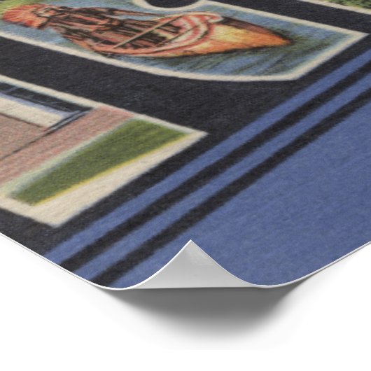 Petoskey, Michigan - Große Buchstabenszenen Poster (Ecke)