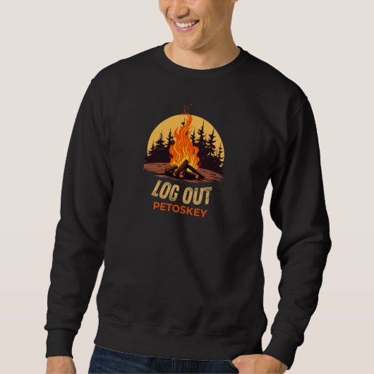 Petoskey Michigan Lagerfeuer Sweatshirt (Vorderseite)