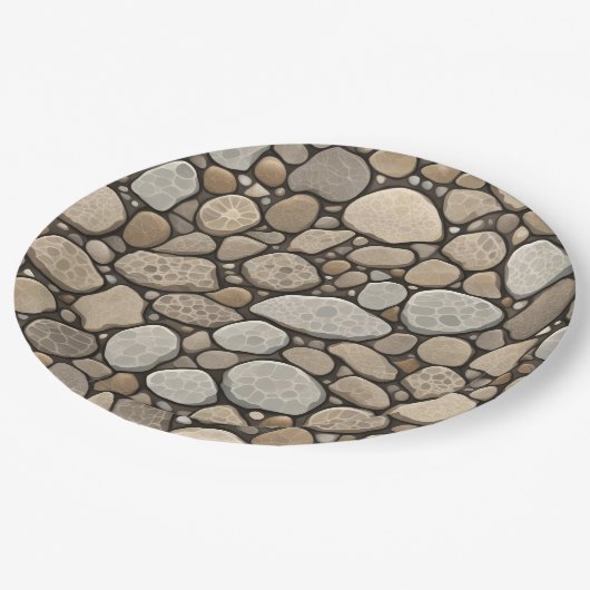 Petoskey Stone Abstrakt Pappteller (Schrägansicht)