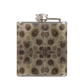 Petoskey Stone, Großer Staat am See, fossile Muste Flachmann (Rückseite)