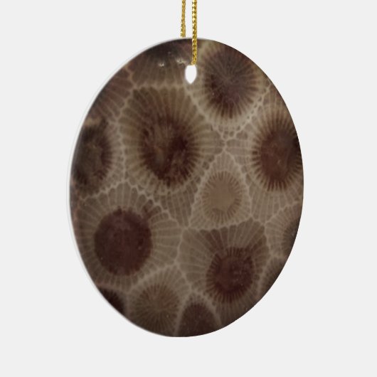 Petoskey Stone Keramik Ornament (Rechts)