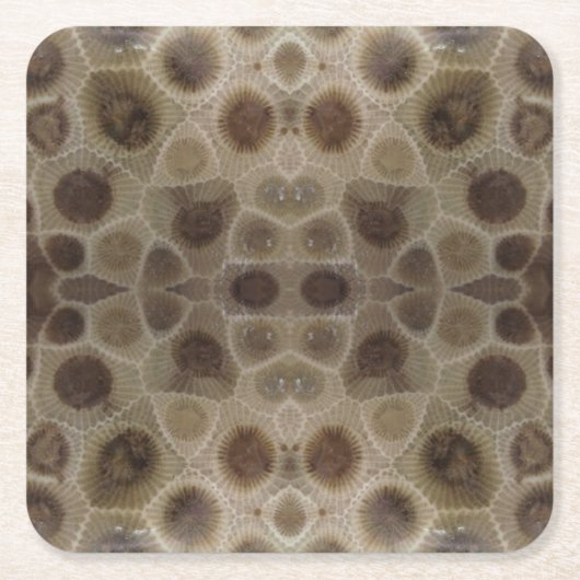 Petoskey Stone michigan Staat steinfossil Rechteckiger Pappuntersetzer (Vorderseite)