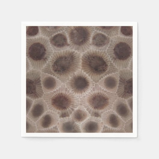 Petoskey Stone michigan Staat steinfossil Serviette (Vorderseite)