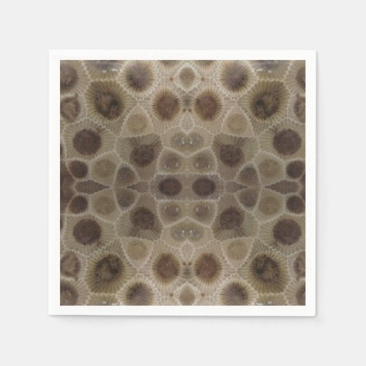 Petoskey Stone michigan Staat steinfossil Serviette (Vorderseite)