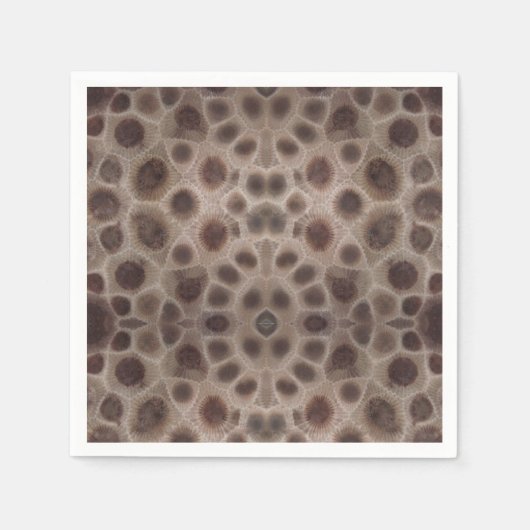 Petoskey Stone michigan Staat steinfossil Serviette (Vorderseite)
