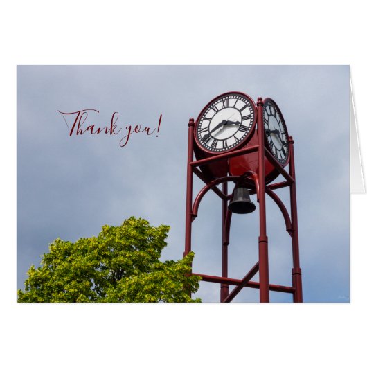 Petosky Tower Clock Danke Karte (Vorderseite (Horizontal))