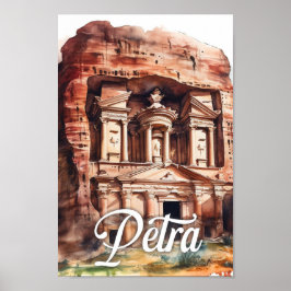 Petra Jordan Aquarellmalerei Reisen Poster