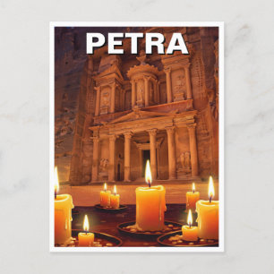 Petra Jordan Candles Night Postkarte