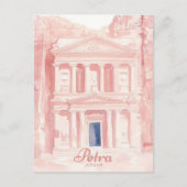 Petra Jordan Gouache Paint Illustration Travel Postkarte (Vorderseite)