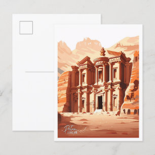 Petra Jordan Kunst Vintage Reiseillustration Postkarte
