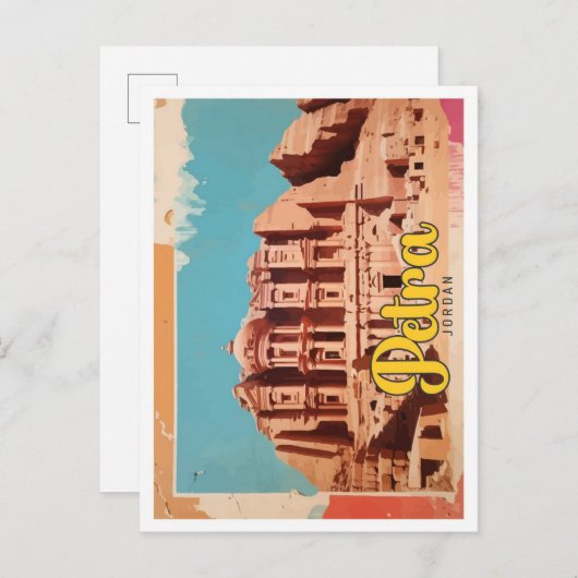 Petra Jordan Pop Art Travel Illustration Postkarte (Vorne/Hinten)