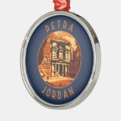 Petra Jordan Retro Distressed Circle Ornament Aus Metall (Links)