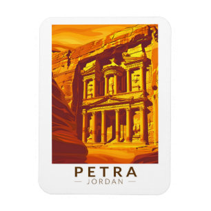 Petra Jordan Sonnenuntergang Reise Kunst Vintage Magnet
