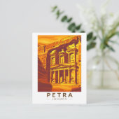 Petra Jordan Sunset Travel Art Vintag Postkarte (Stehend Vorderseite)