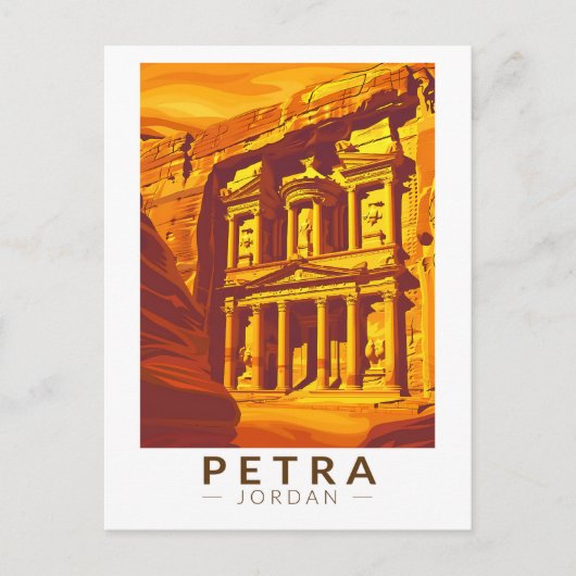Petra Jordan Sunset Travel Art Vintag Postkarte (Vorderseite)