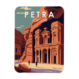 Petra Jordan Travel Art Vintag Magnet
