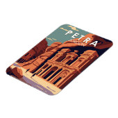 Petra Jordan Travel Art Vintag Magnet (Linke Seite)