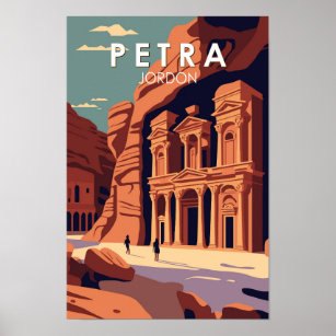 Petra Jordan Travel Art Vintag Poster
