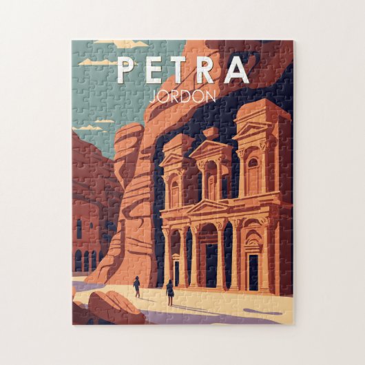 Petra Jordan Travel Art Vintag Puzzle (Vertikal)
