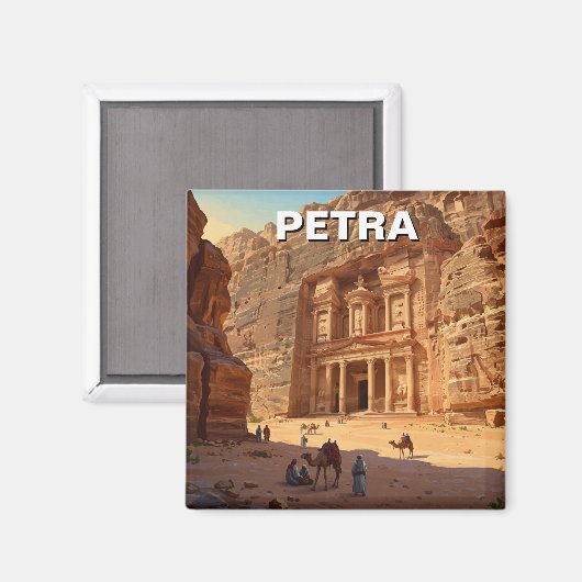 Petra Jordan Travel Magnet (Vorderseite/Rückseite)