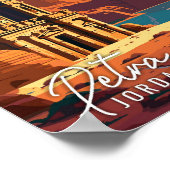 Petra Jordan Vintage Art Illustration Poster (Ecke)