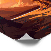 Petra Jordan Vintage Reise Illustration Poster (Ecke)