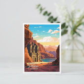 Petra Jordan Vintage Reise Illustration Postkarte (Stehend Vorderseite)