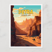 Petra Jordan Vintage Reise Illustration Postkarte (Vorderseite)