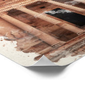 Petra Jordan Watercolor Art Postcard Poster (Ecke)