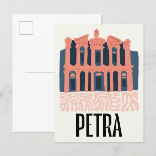 Petra Jordanien abstrakte Reise Blumenkunst Postkarte