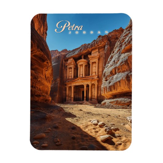 Petra, Jordanien: Iconischer Rotkehltempel Magnet (Vertikal)