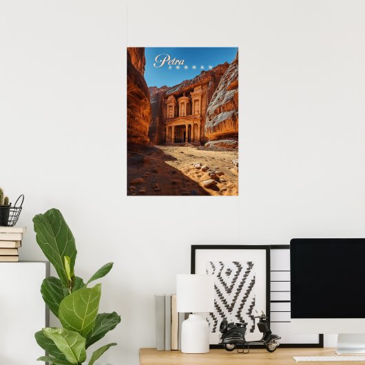 Petra, Jordanien: Iconischer Rotkehltempel Poster (Heimbüro)