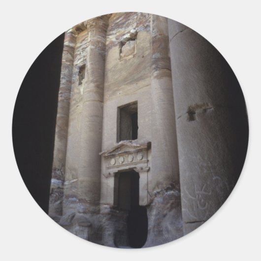 Petra, Jordanien. Runder Aufkleber (Vorderseite)