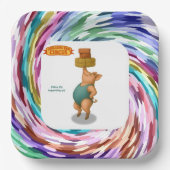 Petra pig balancing act pappteller (Vorderseite)