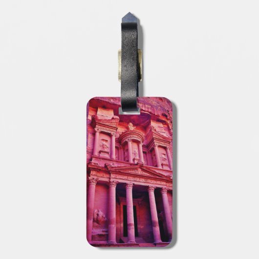 Petra Treasury Gebäude Gepäckanhänger (Rückseite vertikal)