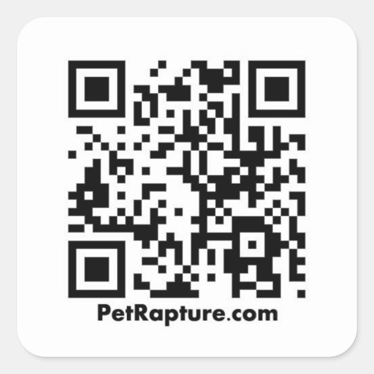PetRapture QR Codes Quadratischer Aufkleber (Vorderseite)
