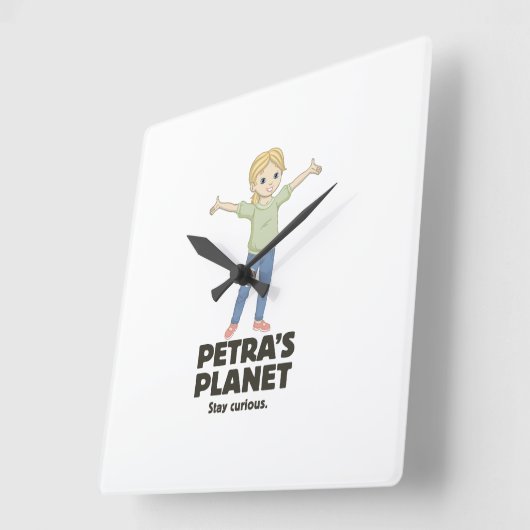 Petras Planet-Wall-Uhr Quadratische Wanduhr (Winkel)